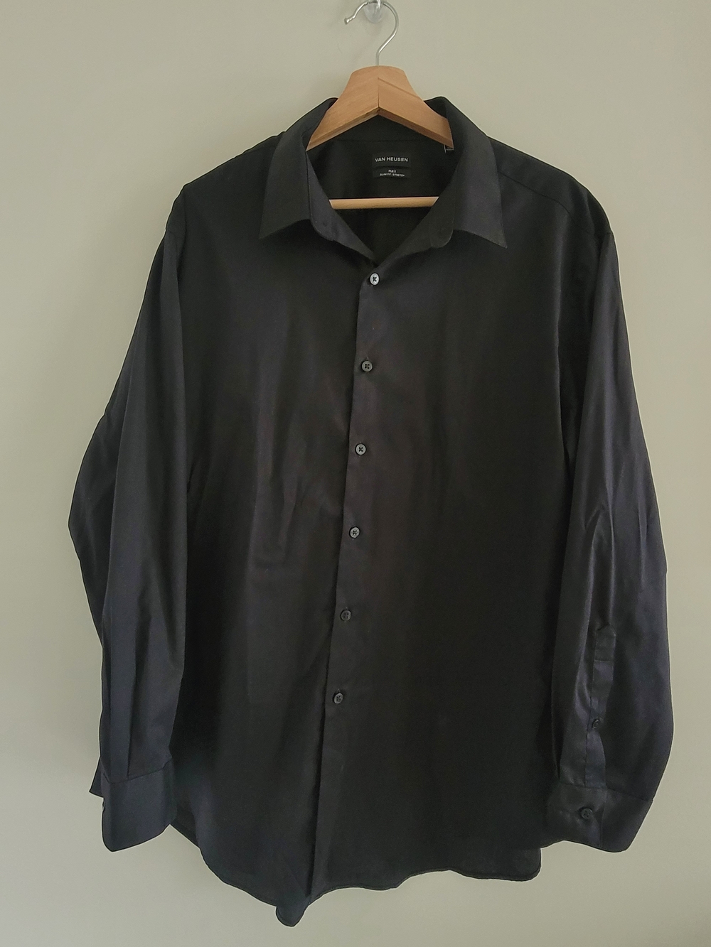 Van Heusen Men's Dress Shirt, Black, 2XL